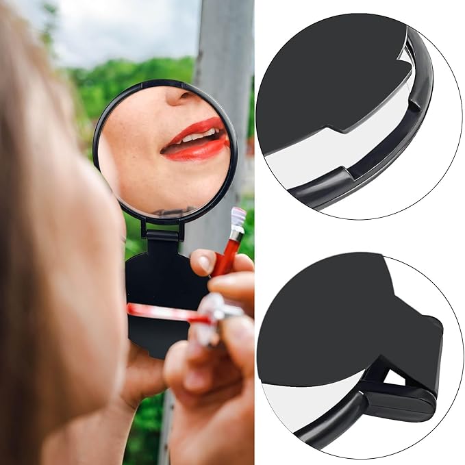 Tenalleys Mini Round Folding Mirror Portable Pocket Mirror Makeup Mirror for Purse Travel Makeup Mirror for Women Girls Daily Use (20 Pcs Black)