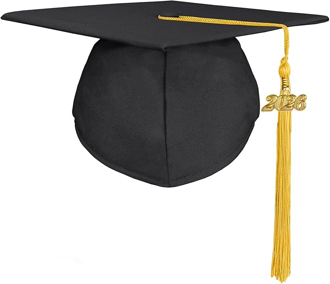 GradPlaza Matte Graduation Cap 2025 and 2026 Tassel Adult Graduation hat for High School College