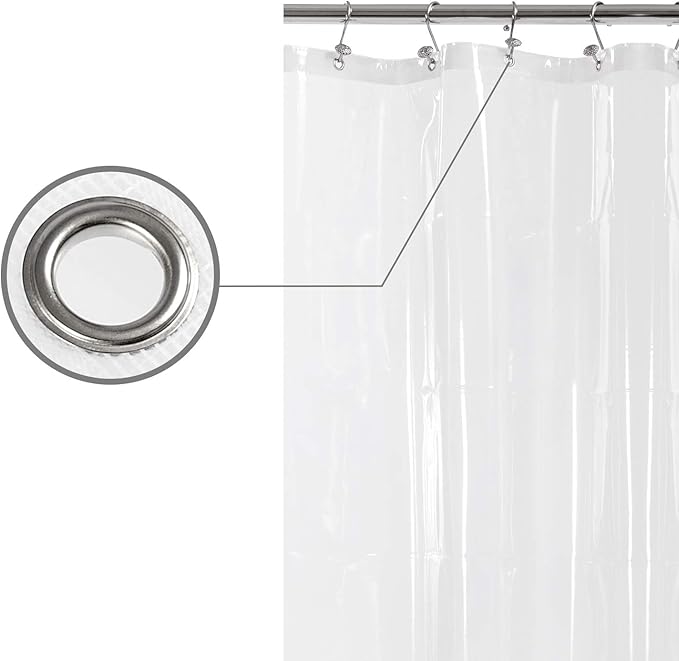 Barossa Design Long Shower Curtain Liner 78" Height - 6 Magnets & 8G Heavy Duty PEVA, Waterproof, PVC Free, Metal Grommets, Clear, 72x78