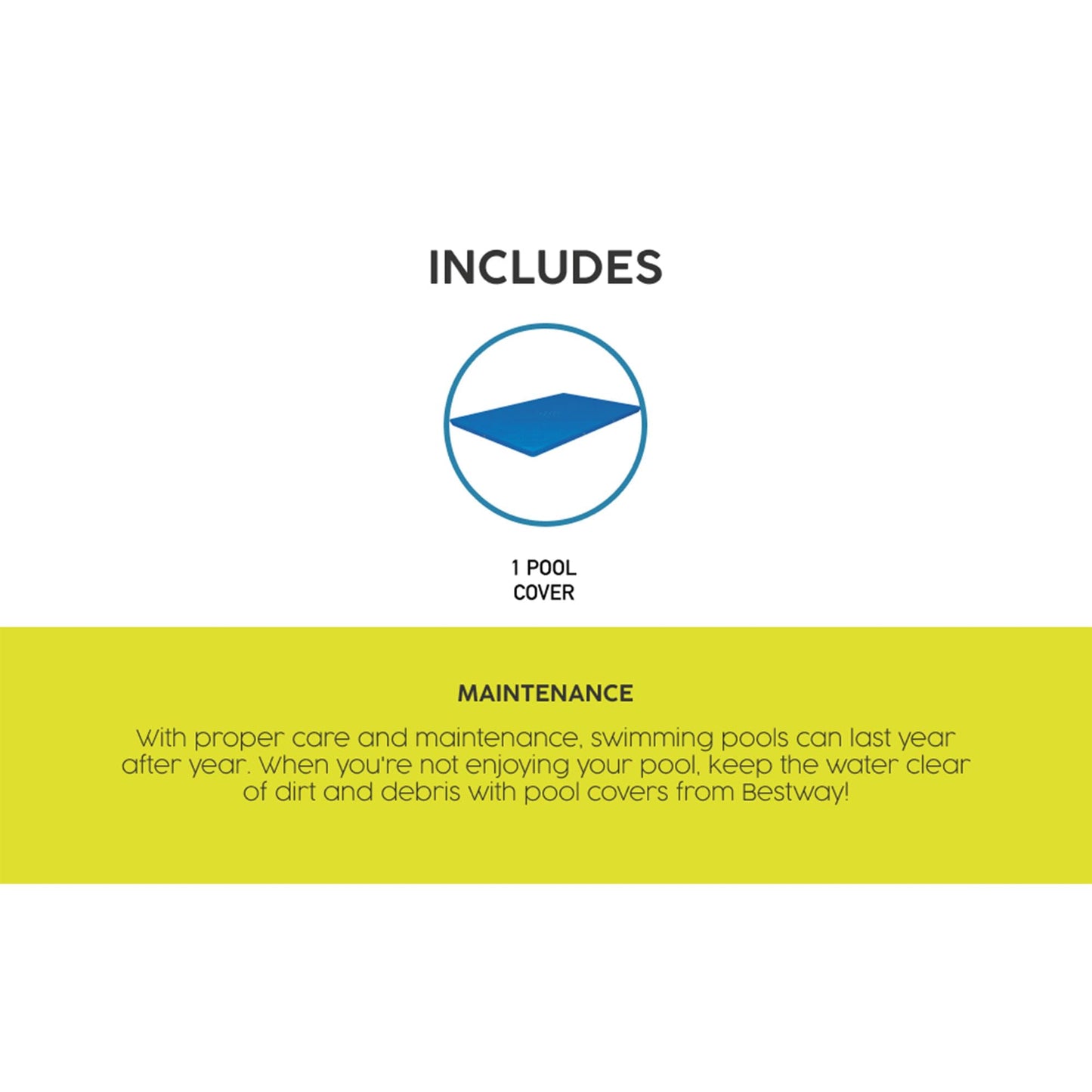 Bestway Flowclear Rectangular 9'10" x 6'7" Above Ground Pool Cover Compatible with Steel Pro Outdoor Swimming Pools with Drain Holes, Blue