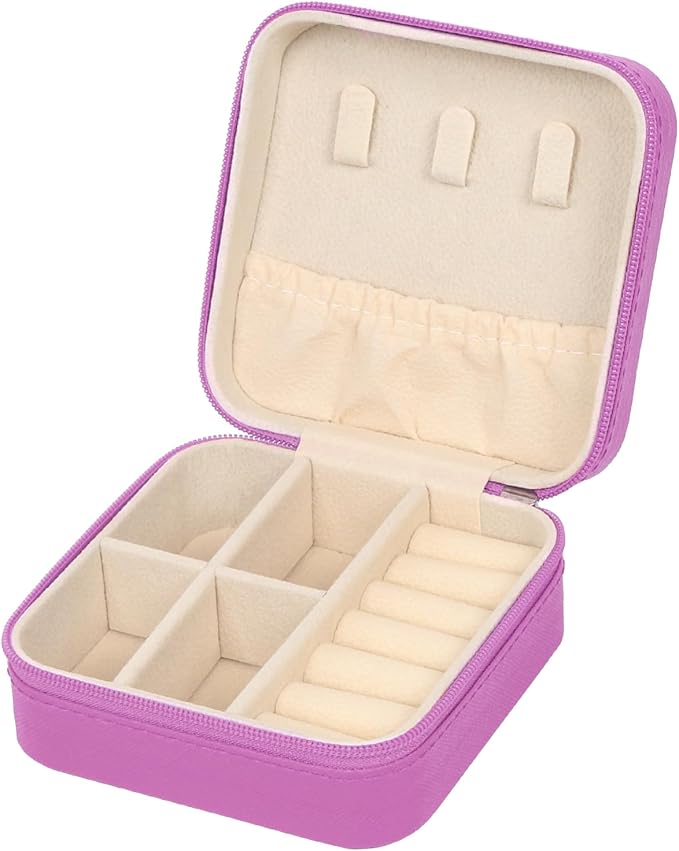 Travel Jewelry Case Small Jewelry Box Jewelry Organizer Storage Case Portable PU Leather Mini Jewelry Travel Case for Girls Womens Earring, Necklace, Rings,Bracelets