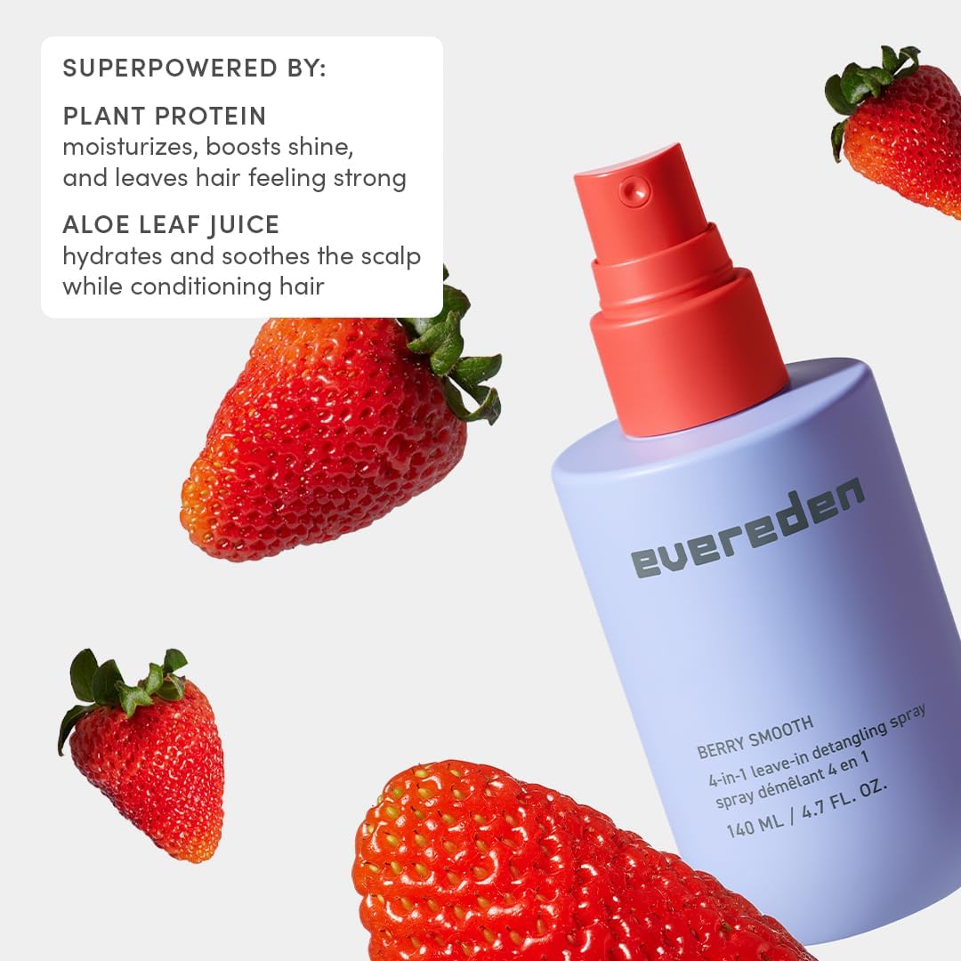 Evereden Kids Detangler Spray: 4-in-1 Leave-In Hair Spray | Detangle, Moisturize & Fight Frizz | Easily Tackle Even the Toughest Knots | Clean & Vegan All types of Hair Product for Kids