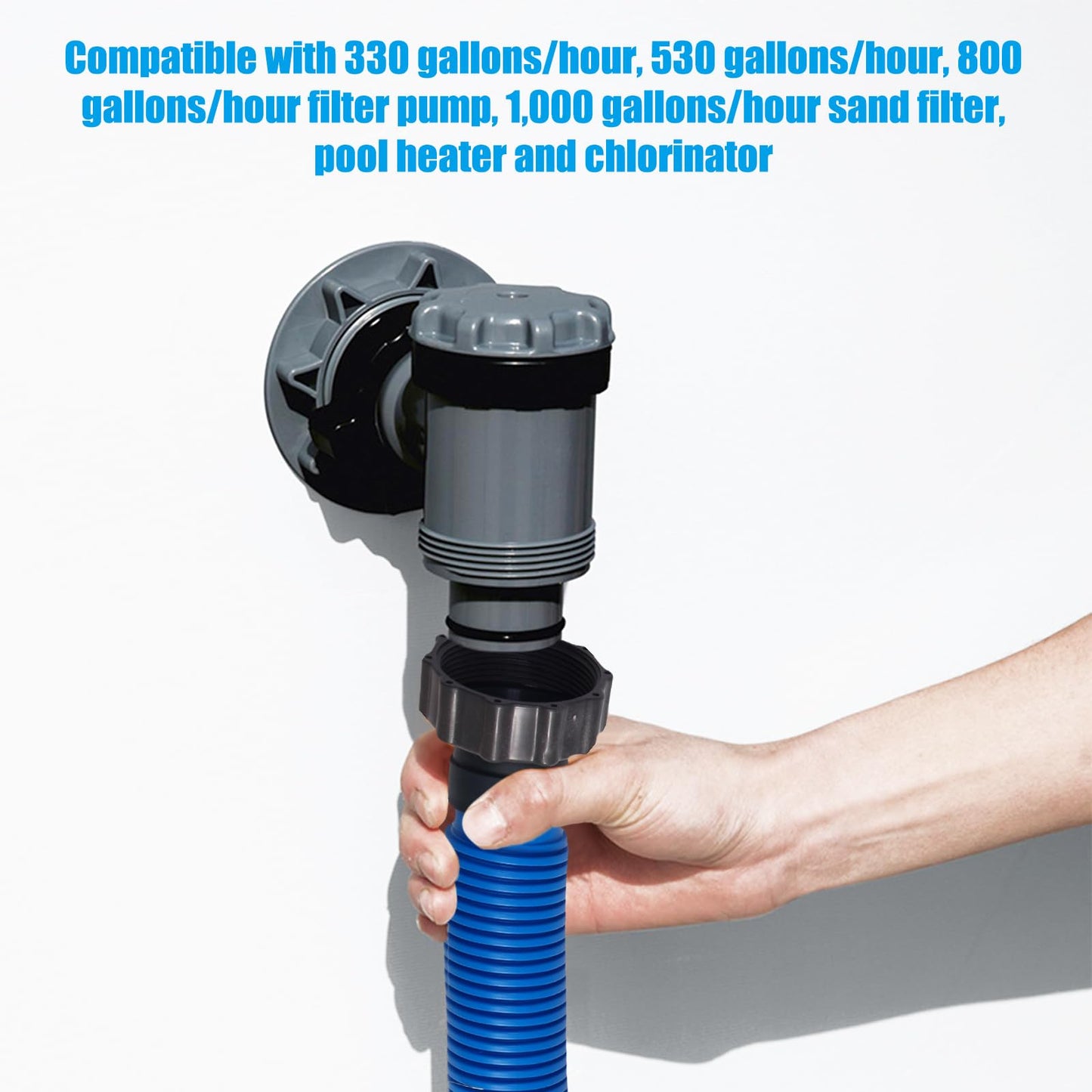 Frienda 10 ft Swimming Pool Replacement Hose - 1.5" Diameter Plastic Above Ground Hose Replacement Accessory for Home, Swimming Pool, Filter Pump, Saltwater Systems(Blue, Black)