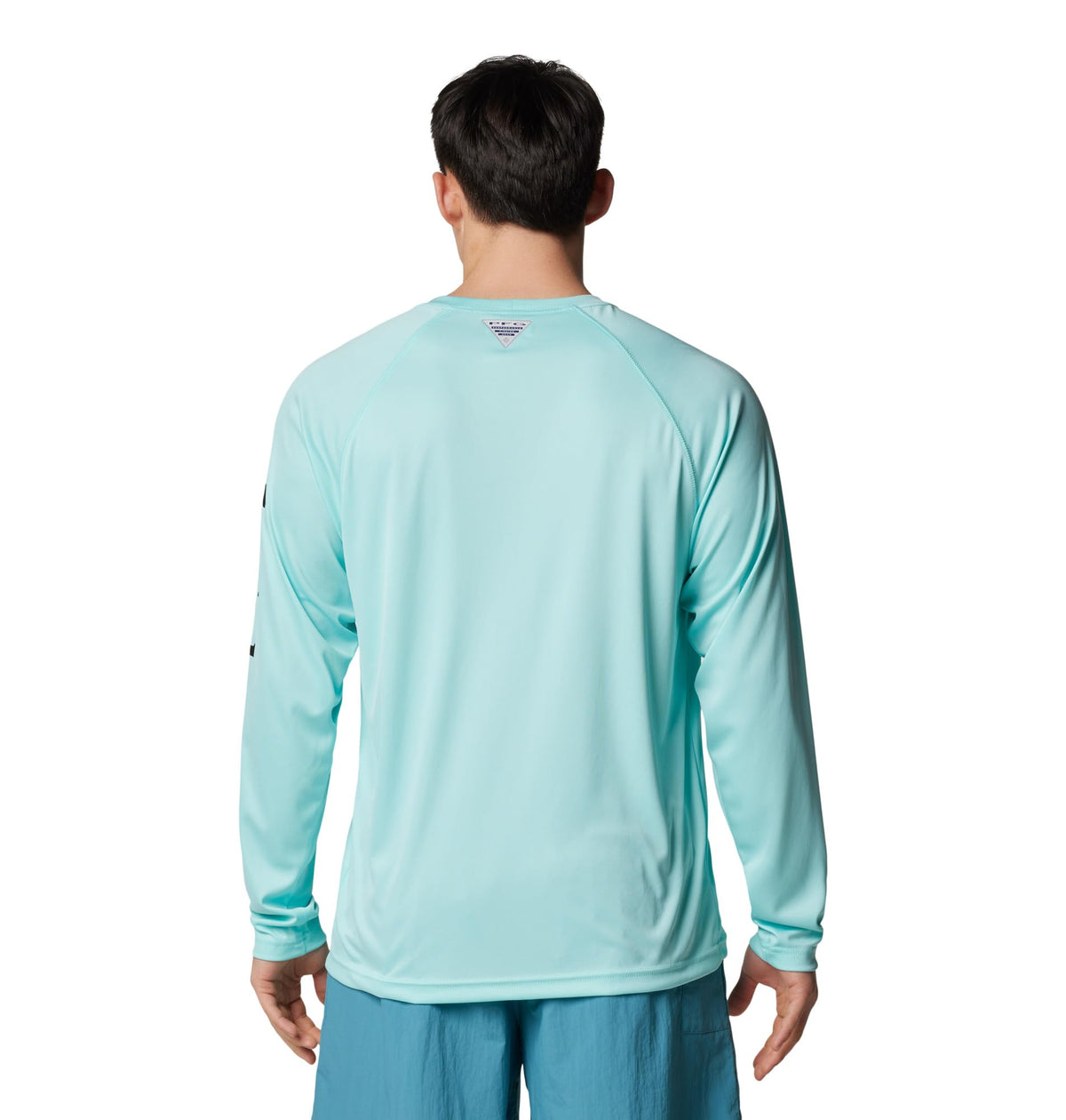 Columbia Men's PFG Terminal Tackle Long Sleeve Fishing Shirt, Gulf Stream/Black Logo, 2X