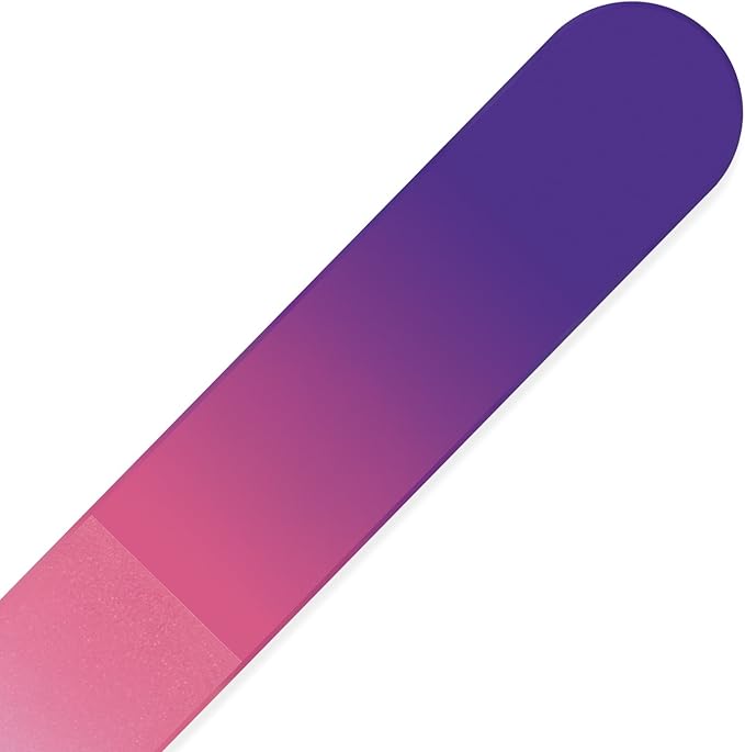 Mont Bleu Rainbow Crystal Nail File in Black Pouch - Czech Tempered Glass - Handmade in Bohemia (Czech Republic)