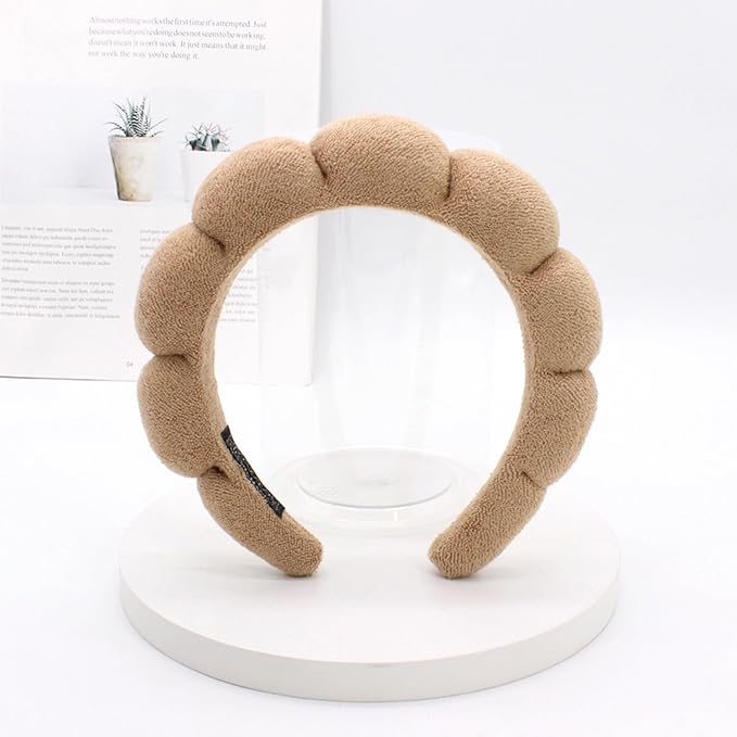 Spa Headbands for Washing Face Soft Puffy Bubble Headbands Wristband for Women Girls Makeup Skin Care Facial Beauty Shower Towel Hairband