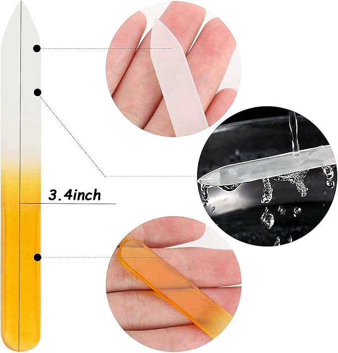 42PCS Glass Nail Files Double Sided Crystal File Manicure Tool for Nail Care