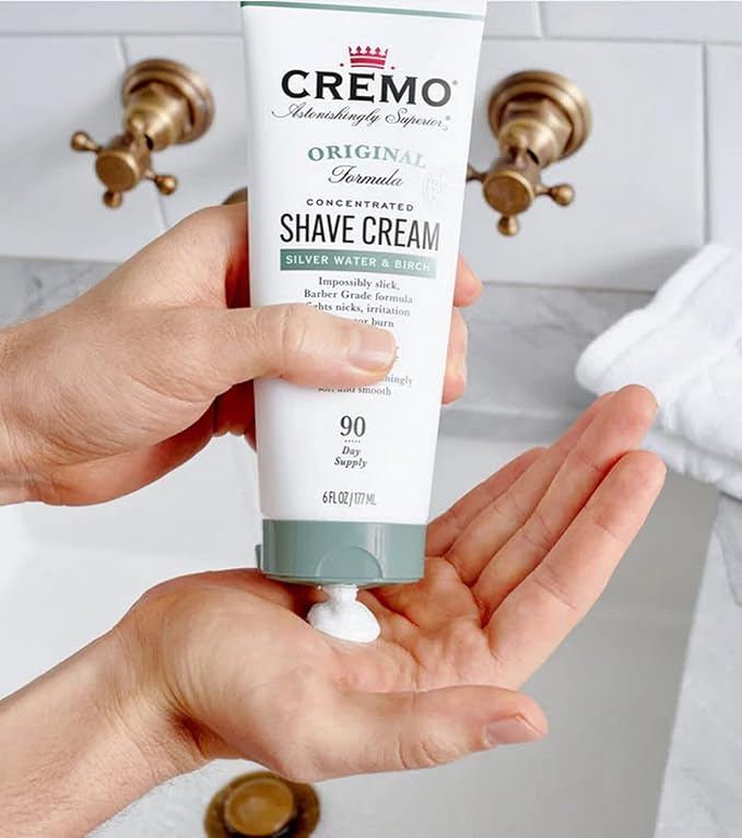 Cremo Silver Water & Birch Shave Cream,Astonishingly Superior Ultra-Slick Shaving Cream for Men,Fights Nicks,Cuts and Razor Burn,6 Fl Oz,(Pack of 2)