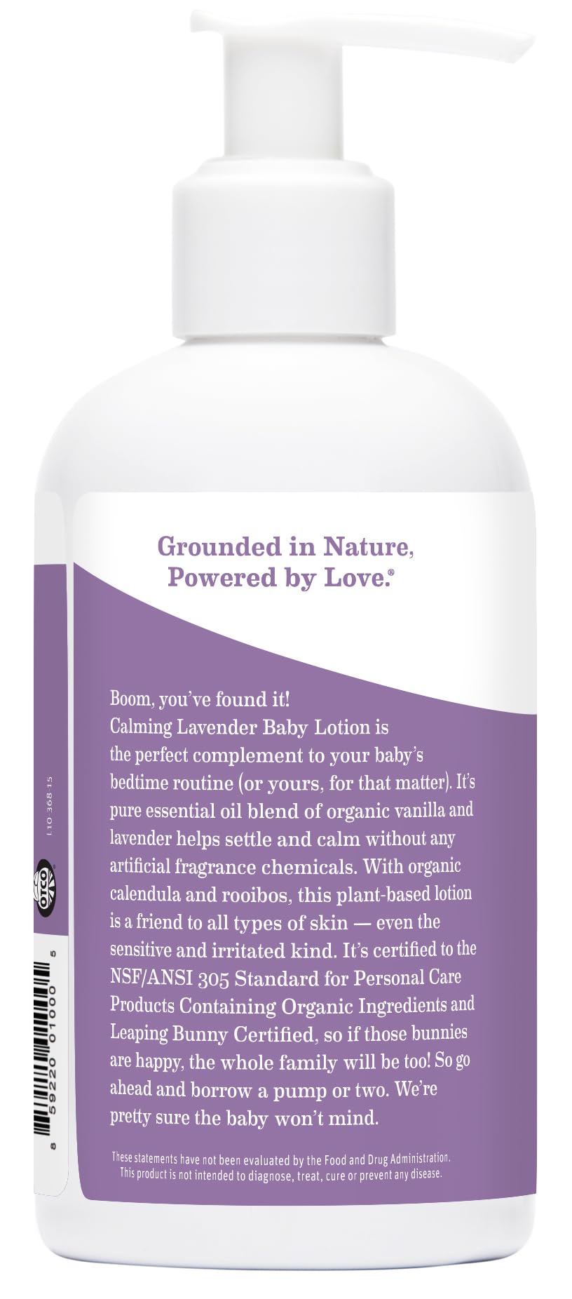 Earth Mama Calming Lavender Baby Lotion for Dry Skin, Calendula Cream for Newborn Skin Care, Children's Moisturizer, Aloe Juice, Rooibos, & Shea Butter, Lavender Lotion, 8 Fl Oz (2Pk)