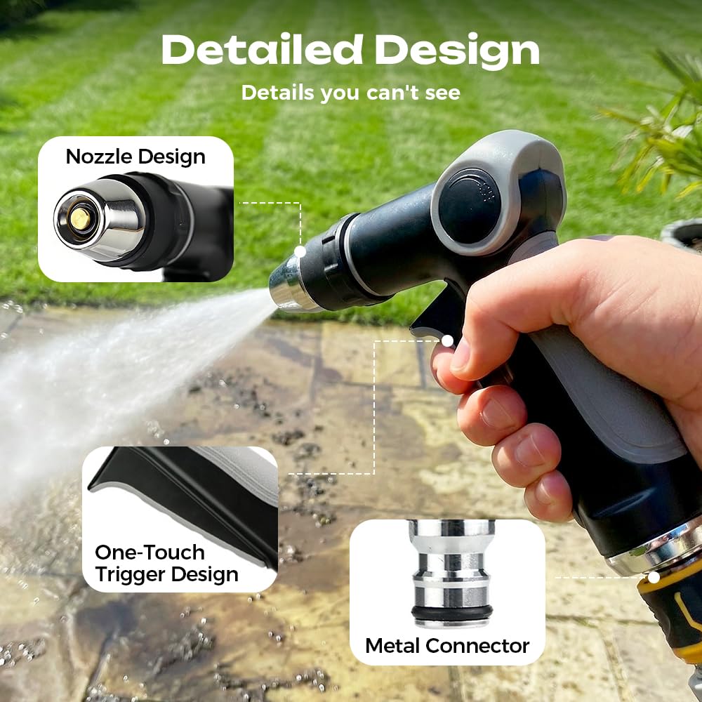 Hose Nozzle High Pressure, 2026 New Turn Any Hose Into a High Pressure Water Washer Jet, Jet Nozzle Power Washer for Garden Hose, Universal Water Pressure Washer for Car Garden Yard Cleaning (1 Piece)