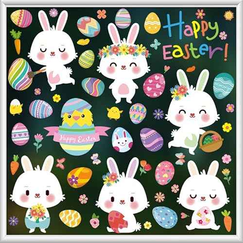Easter Window Clings for Glass Windows Spring Window Clings Easter Window Stickers for Easter Window Decorations