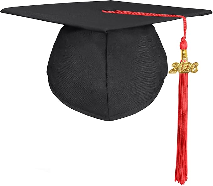GradPlaza Matte Graduation Cap 2025 and 2026 Tassel Adult Graduation hat for High School College