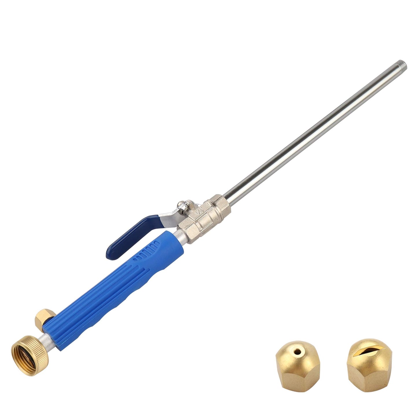 High Pressure Power Washer Attachment Wand, Hydro Jet Water Hose Nozzle,Watering Sprayer Cleaning Tool, Wand Lance for Gutter Patio Car Pet Window Glass Blue