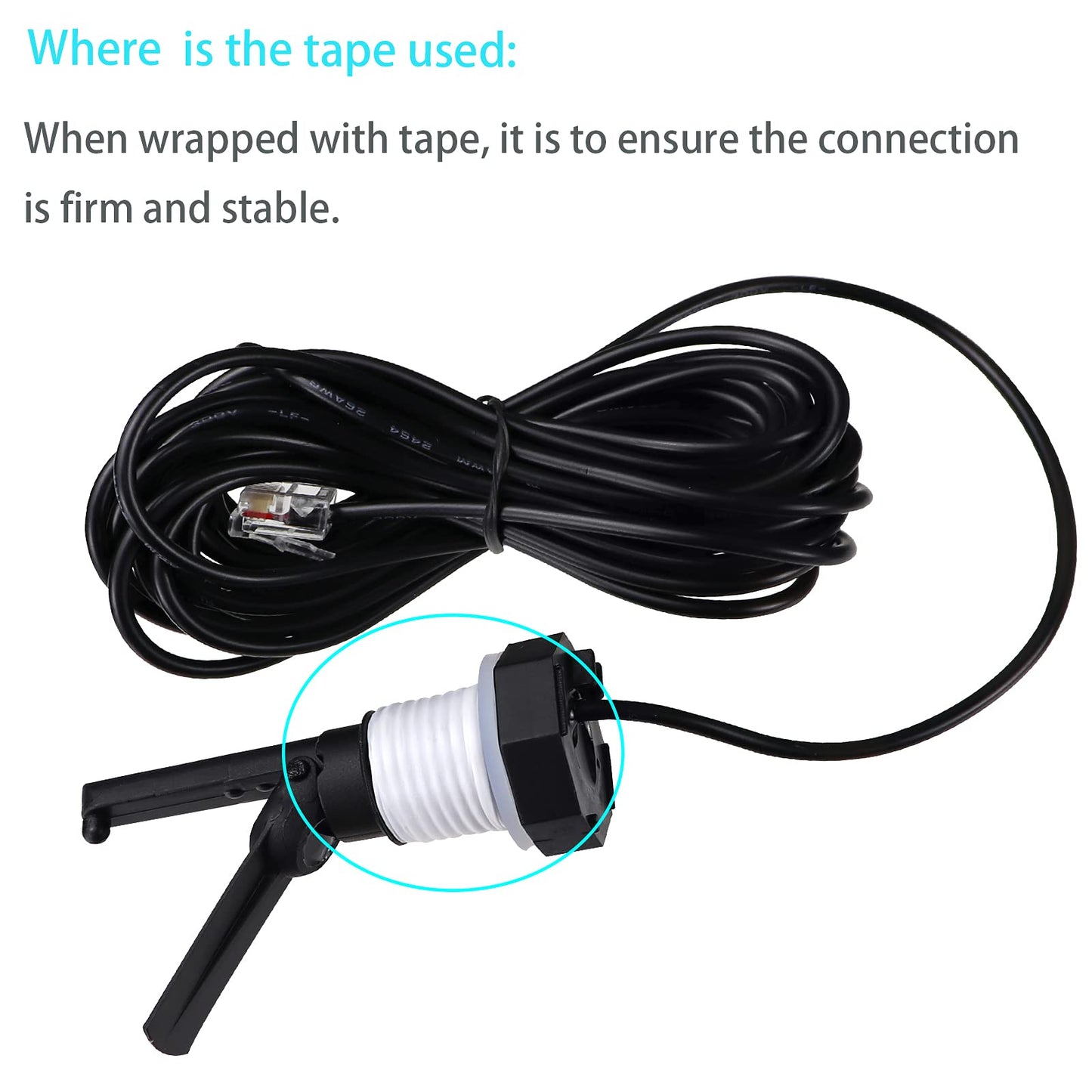Glx-Flo-Rp Flow Switch for Hayward Goldline Aquarite Salt Systems, Pool Flow Sensor Suitable Hayward Salt Cell & Chlorine Generator, Flow Switch for Aqua Rite Swimming Pool Salt Cell with 15 Ft Cable