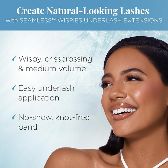 Ardell Seamless Eyelash Extensions Refill Kit, Wispies - 32 Assorted Cluster Lengths, Customizable DIY Lash Clusters for Natural Look Lashes