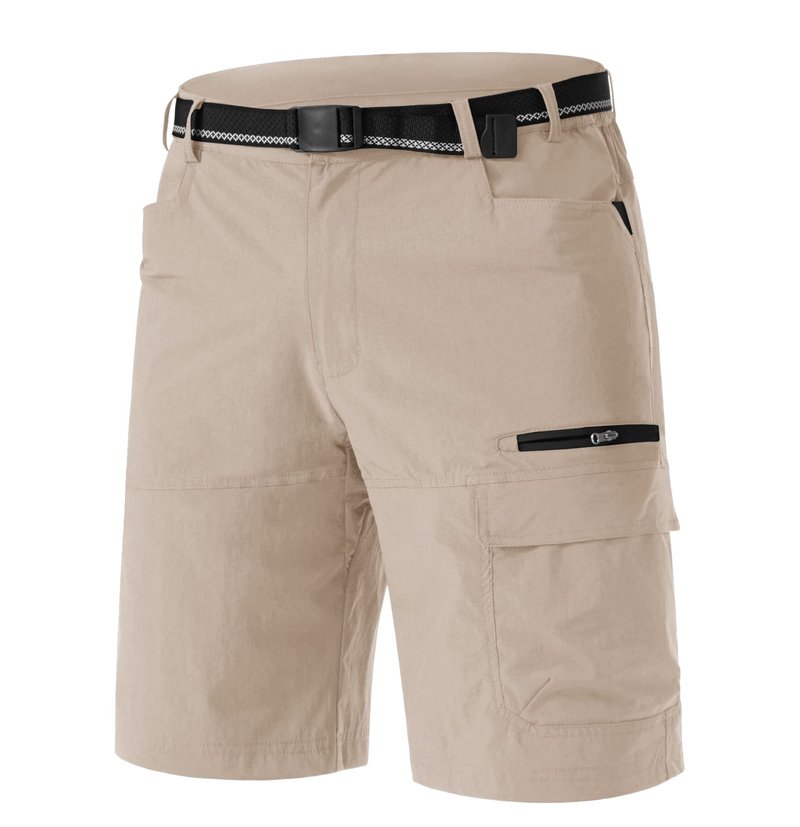 TACVASEN Mens Casual Shorts 10" Hiking Travel Shorts Lightweight Quick Dry Summer Golf Dress Fishing Travel Zipper Pockets Light Khaki 38