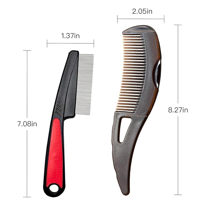 Dandruff Comb Wide Tooth, Stainless Steel Fine Tooth Lice/Psoriasis Scalp Detox Comb for Women, Men & Kids, Professional Portable Sweep/Massage/Clean Shower Brush Tool for Hair Care/Growth (Pink)