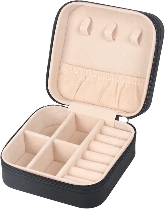 Travel Jewelry Case Small Jewelry Box Jewelry Organizer Storage Case Portable PU Leather Mini Jewelry Travel Case for Girls Womens Earring, Necklace, Rings,Bracelets