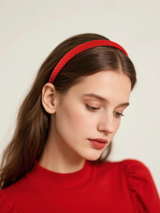AIBFRID Knitted Headbands for Women Thin Hairbands Trendy Christmas Headband for Women's Hair Cute Hair Accessories 4 PCS