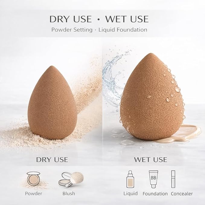 20 Pcs Makeup Sponges Set Beauty Blender Triangle Puffs Mini Sponge Spa Headband & Wristband Remover Pad Cosmetic Applicator for Powder Foundation Liquid Cream Multi - Functions Kit (Brown)