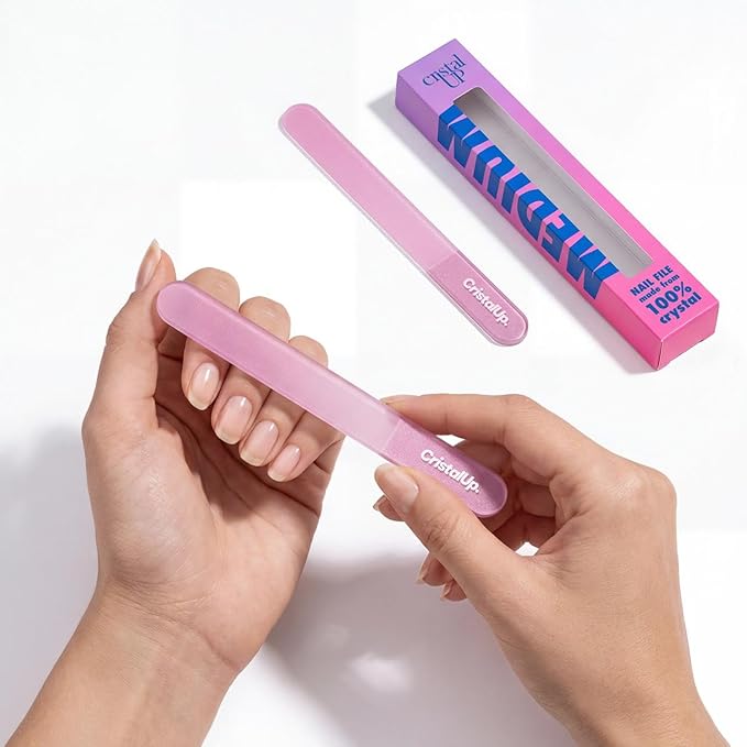 Crystal Nail File 5.3in, Glass File Durable, Perfect for Home, Office and On The Go, Elegant Design for Professional Manicure and Pedicure Results
