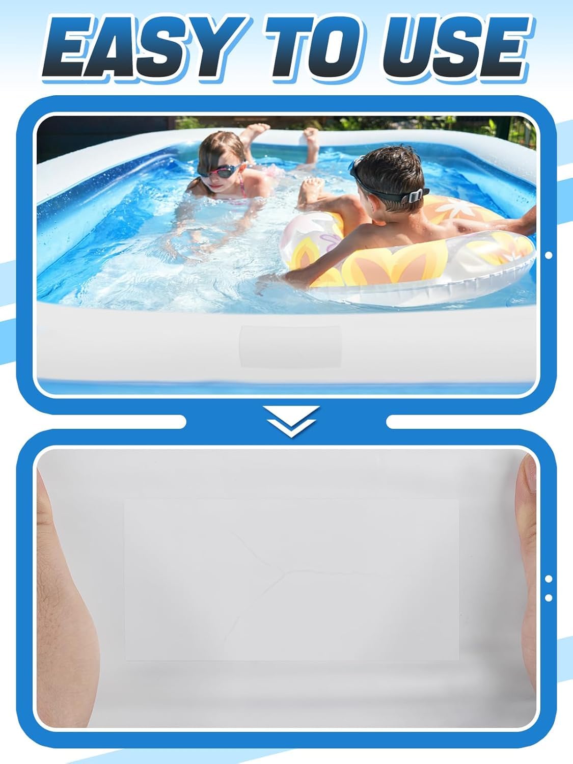 Aulock 2.8ft x 2ft Large Clear Pool Liner Repair Patch - Self-Adhesive Vinyl Patch Kit for In-Ground or Above Ground Pools Inflatable Swimming Pools, Clear