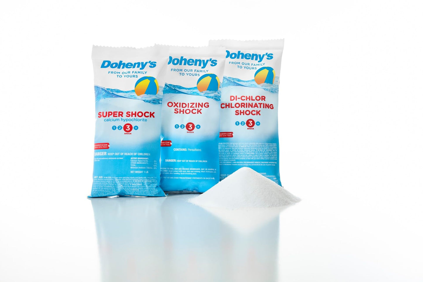 Doheny's Di-Chlor Shock | 100% Professional-Grade | Calcium-Free Pool Sanitizing and Shock Treatment | for Salt & Chlorine Pools | 56% Stabilized Chlorine | 12 x 1lb Bags (12lb Total)