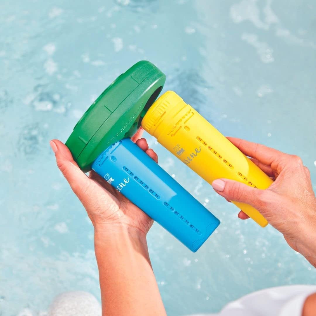 FROG Serene Floating System for Hot Tubs - Quick & Easy Prefilled Hot Tub Sanitizer - Hot Tub Maintenance System with Sanitizing Minerals & Bromine - 3 Month Bundle+