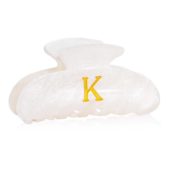 Initial Cute Hair Clips - White Letter Elegant Hair Claw Clips, Fashion Glitter Claw Clips Durable Hair Clips, Wedding Gift, Bridesmaid Gifts, Birthday Gifts, Christmas Gift, Letter K