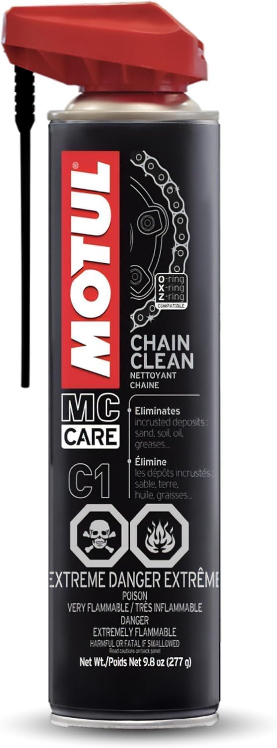 Motul C1 Chain Clean – Motorcycle Chain Cleaner for Dirt Bike, Street Bike, ATV, UTV & O-Ring/X-Ring Chains, Heavy Duty Degreaser Spray, Removes Grease & Grime Fast, 9.8 oz