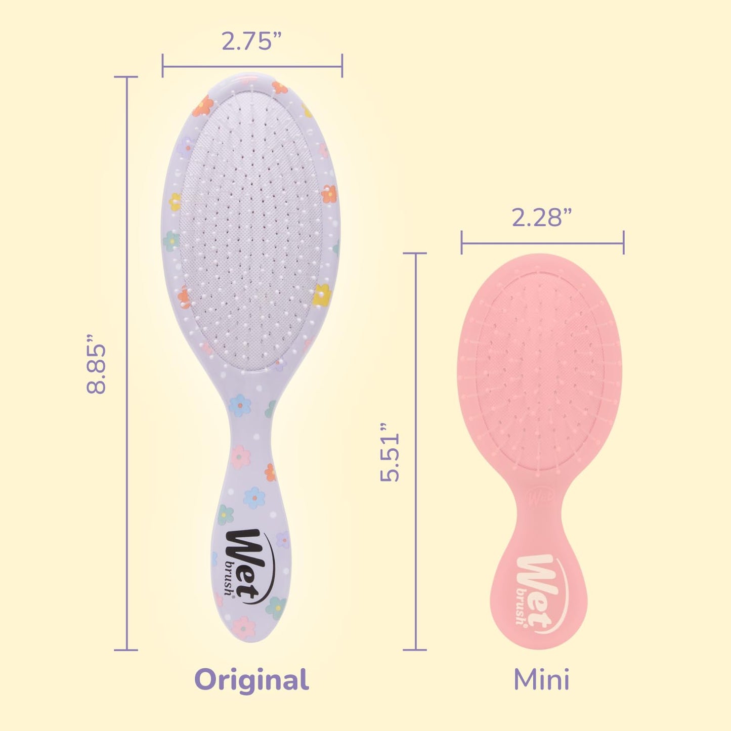 Wet Brush Original Detangling Hair Brush, Hello Disney Daisy Duck - Ultra-Soft IntelliFlex Bristles - Detangler Brush Glide Through Tangles With Ease For All - For Women, Men, Wet & Dry Hair