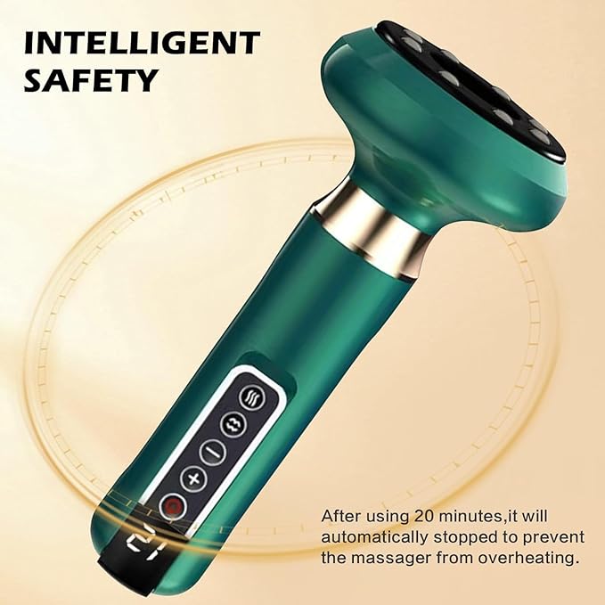 Lymphatic Drainage Massager Electric Gua Sha Anti Kit for Cellulite Massage Tool Cavitation Remover for Legs Handheld Smart Cupping Device Reviews Back and Arm Ventosas Para Masaje Muscular (Green)