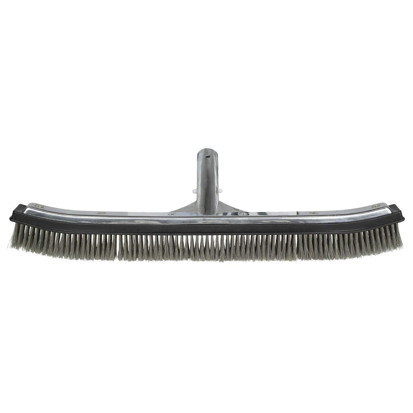 Poolmaster 18-Inch Stainless Steel Pool Algae Brush, Heavy-Duty Aluminum Back, for Gunite Concrete Pools and Spas, Wide Head for Fast Wall and Floor Cleaning