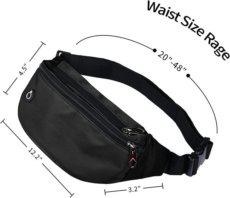 Fanny Packs for Men and Women, Water-RepellentSports Waist Pack Bag for Travel Hiking Running Hands-free Wallets, Easy Carry Any Phone