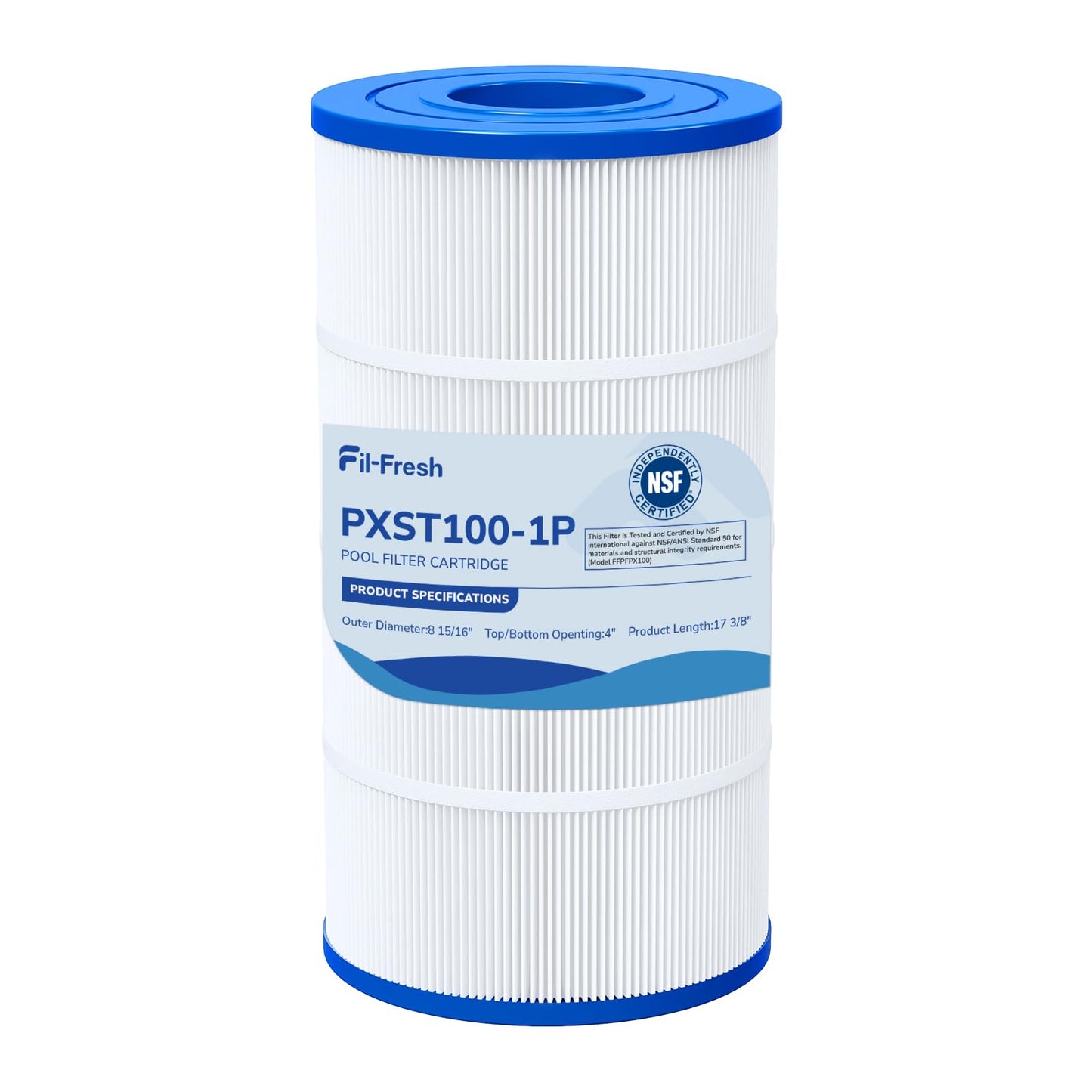 Fil-fresh PXST100 Pool Filters Cartridge Compatible with Hayward XStream CC1000, Replaces Pleatco PXST100, Hayward CCX1000-RE, Unicel C-8311, Filbur FC-1285, 817-0100N/P, 100 sq. ft, 1-Pack