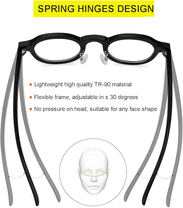 JOVAKIT Trendy Round Blue Light Blocking Glasses for Women Men Retro Vintage Circle Style Non-prescription Computer Glasses