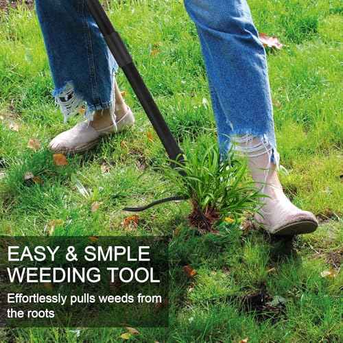 Weed Puller Tool - Stand Up Heavy Duty Weeding Tool with 47.8'' Long Handle, Foot Platform Design & 4-Claw Steel Head Design - Easily Remove Weeds Without Bending, Pulling, or Kneeling