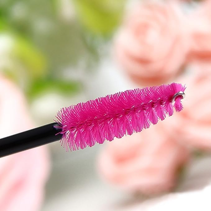 G2PLUS 100PCS Disposable Eyelash Brushes, Rose Mascara Wands Applicator Makeup Kits, Eyelash Spoolies Brushes for Eyelash Extensions and Eyebrows
