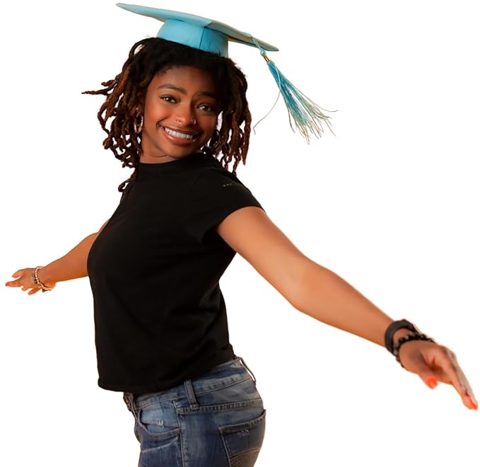 Grad Cap Remix - The ORIGINAL Graduation Cap Headband - Keep Your Natural Hair on Grad Day and Secure Your Cap - Black and Clear Headband Included