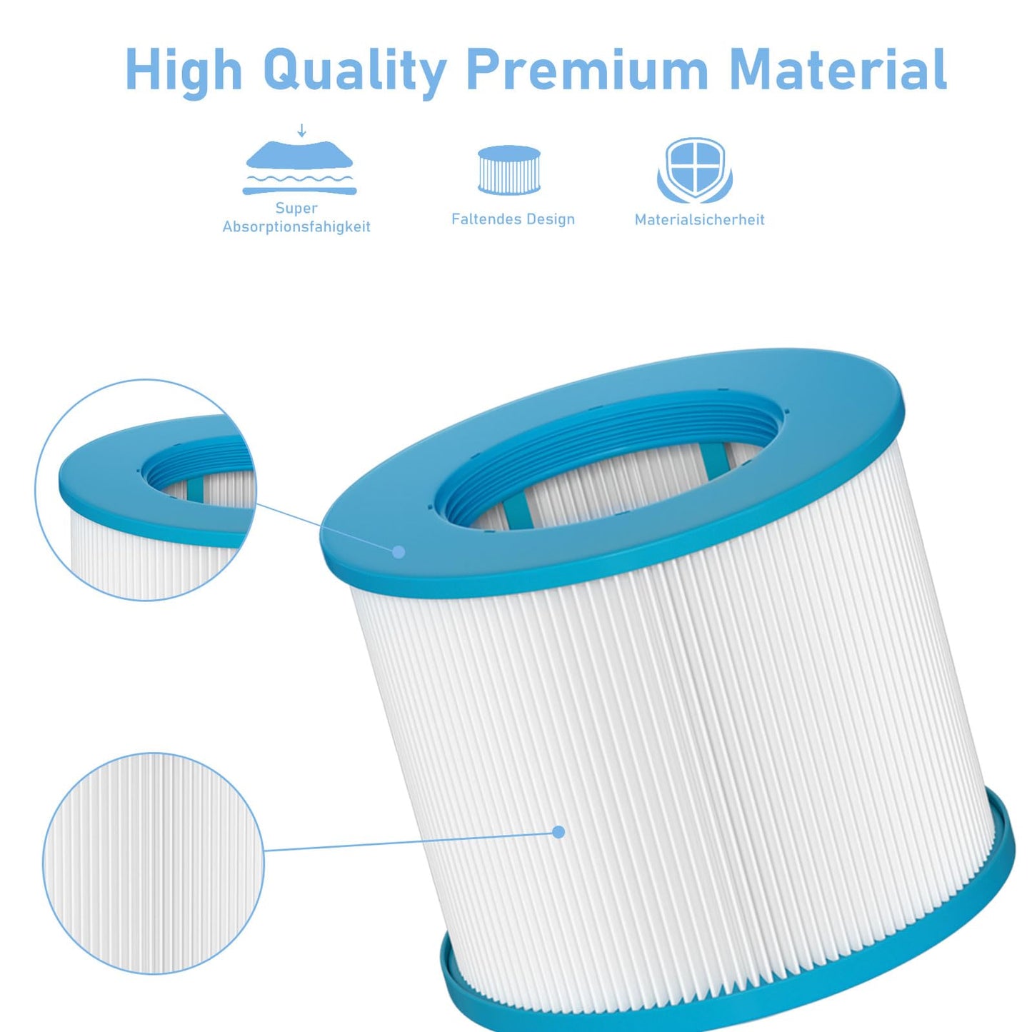 Slamate Hot Tub Filter Replacement Cartridges Compatible with All RELXTIME Hot Tub, ALEKO Hot Tub, Wejoy Hot Tub Aquaspa, Spa Filters for Hot Tub Screw On, Pack of 10