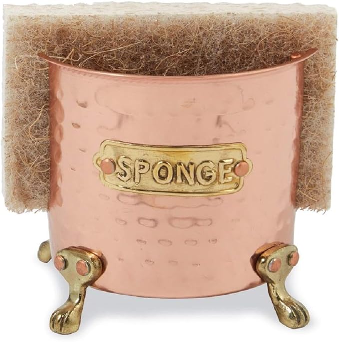 Mud Pie Kitchen Sponge Holder Caddy, Copper