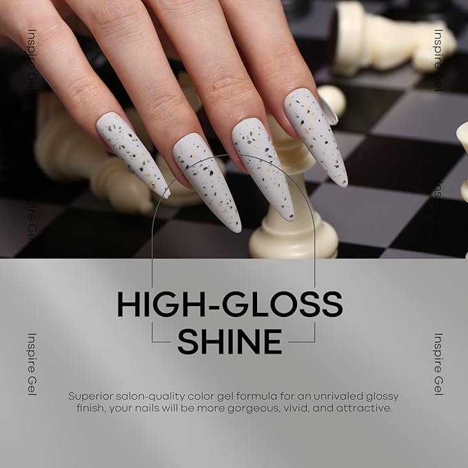 modelones Grey Gel Nail Polish Set 6 Colors, Winter Gray Tone Dark Cloud Stone Seal Iron Fossil Shades Collection Soak Off LED Nail Art Gel Kit Soak Off Manicure Salon DIY Home Gift