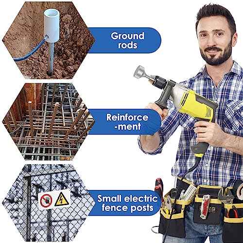SDS Plus Ground Rod Driver,Wear Resistant Wide Compatibility Ground Rod Bits Socket Heavy Duty Steel Drill Bit Driver for Rotary Hammer Drill Grounding Rods (Flat Drill)