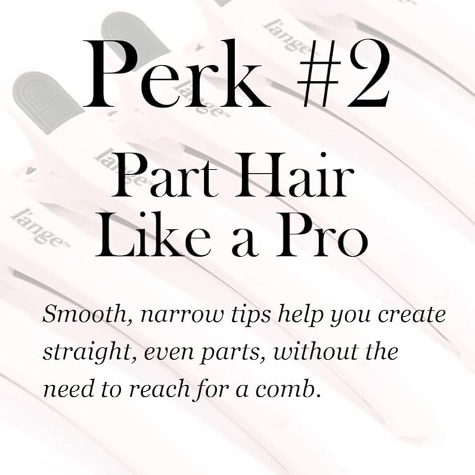 L'ANGE HAIR Rubber Sectioning Hair Clips | Narrow-Tipped Design | For Parting & Sectioning Hair | Easy Grip Handles | Professional Styling Results | 6-Pack (Blush)
