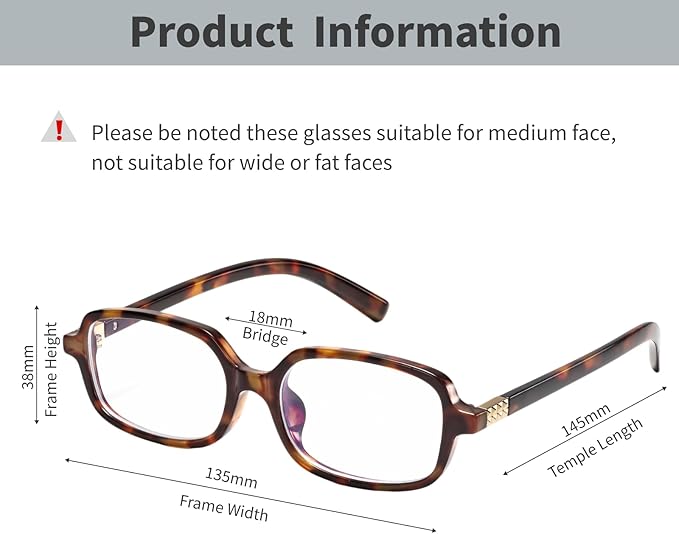Retro Rectangle Blue Light Blocking Glasses for Women 90s Fake Eyeglasses Y2K Fashion Computer Glasses Tortoise Frame