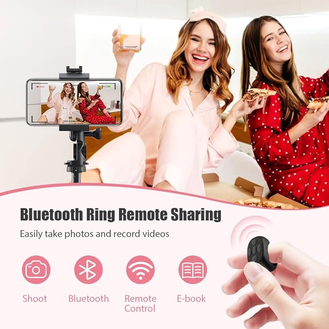 Fingertip Wireless Bluetooth Remote Control, 2026 New Bluetooth Ring Scroller Video Scrolling Ring Remote Control Page Turner (Black)