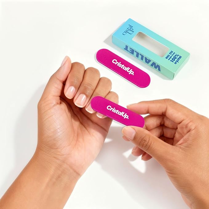 Crystal Nail File 2 in, Mini Glass File Ideal for Wallet, Durable, Gentle on Nails, Perfect for Travel, Home, Office and On the Go, Compact for Quick Touch Ups
