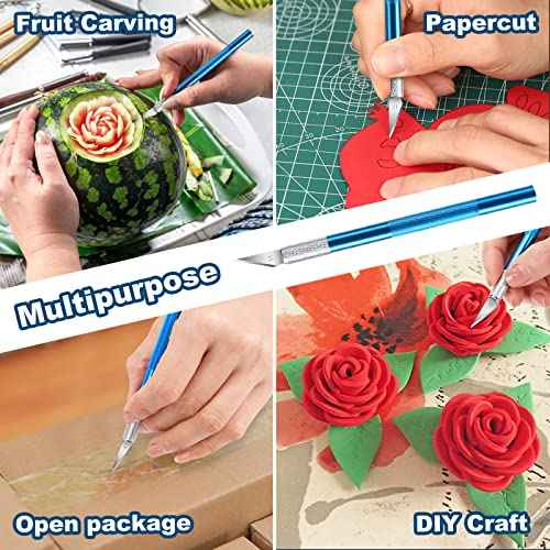 Craft Knife Set - 62PCS Precision Cutting Tools With Hobby Blades - Exacto Kit for Crafting and Utility