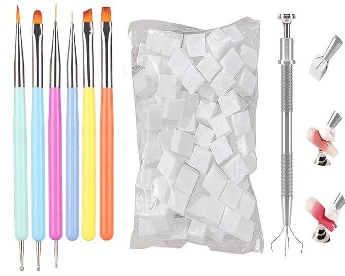 Christmas Gel Polish, 9 Colors Ombre Patting Gel Nail Polish Palette, 100 Sponges 6 Brushes 1Grabber, Blending Color Gradient Painting Nails Art, No Wipe, UV/LED Cured (Set 06)