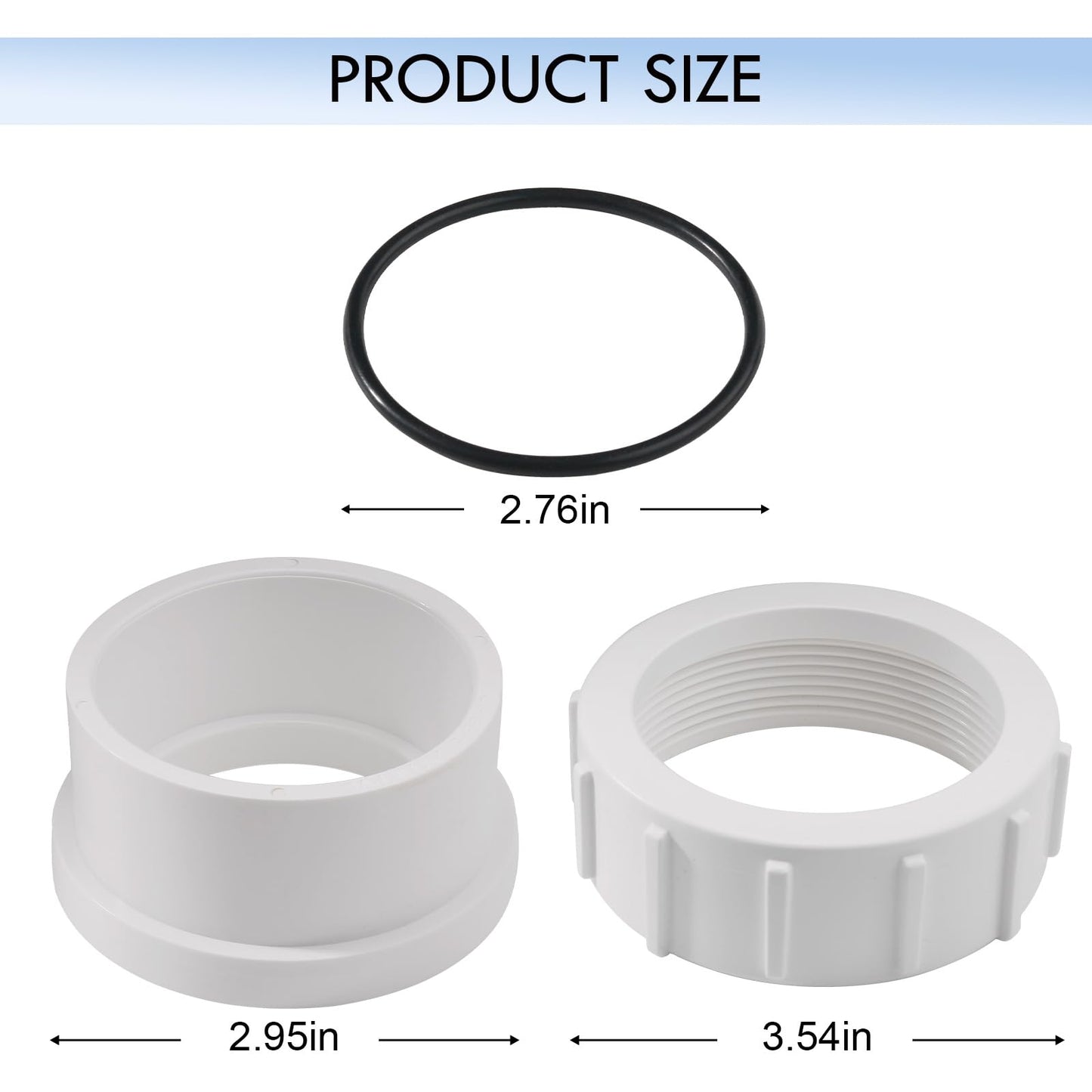 GAQUECY 2" Half PKG188 Heater Union Adapter Compatible with Pentair Mastertemp 400, 250, 200, Also Fits for MaxeTherm Heaters and Sta Rite, 42001-0402 2 Inch Slip Half Union Adapter (2 Pack)